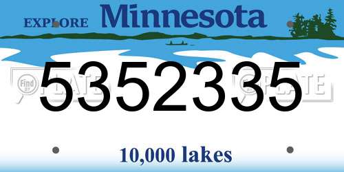 5352335 Minnesota License Plate