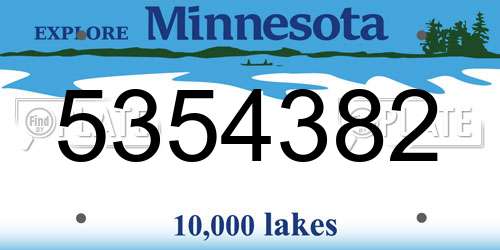 5354382 Minnesota License Plate