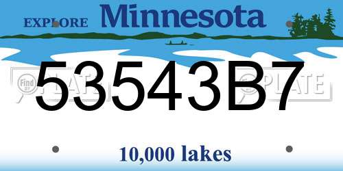 53543B7 Minnesota License Plate