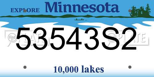 53543S2 Minnesota License Plate