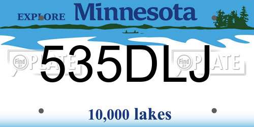 535DLJ Minnesota License Plate