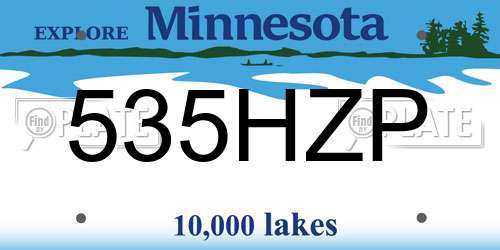 535HZP Minnesota License Plate