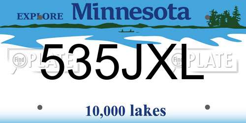 535JXL Minnesota License Plate
