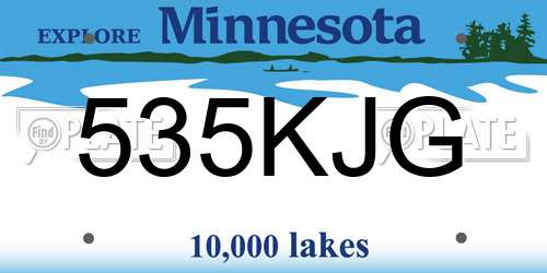 535KJG Minnesota License Plate
