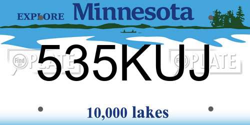 535KUJ Minnesota License Plate