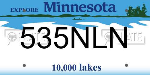 535NLN Minnesota License Plate