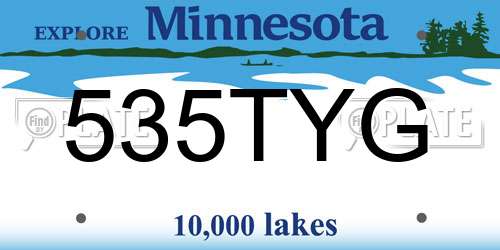 535TYG Minnesota License Plate