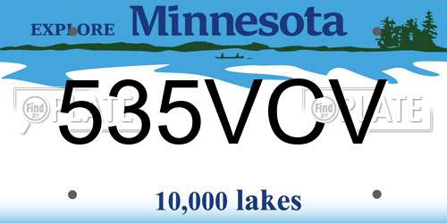 535VCV Minnesota License Plate