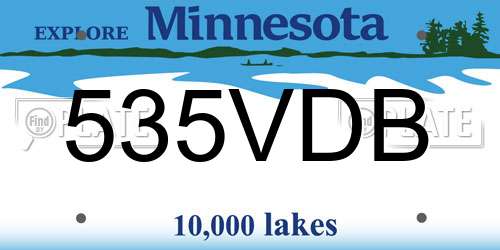 535VDB Minnesota License Plate