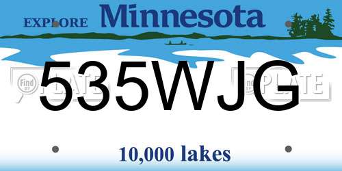 535WJG Minnesota License Plate