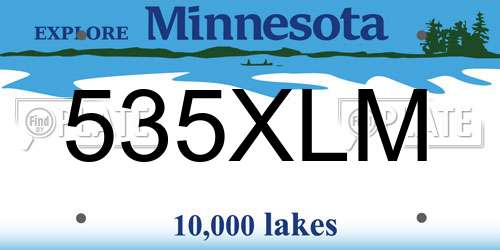 535XLM Minnesota License Plate