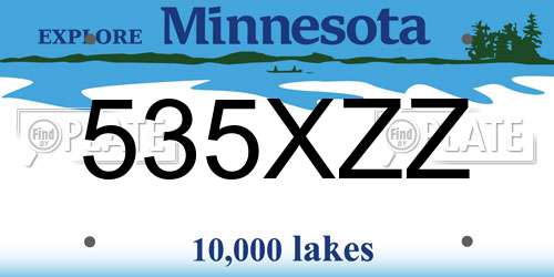 535XZZ Minnesota License Plate