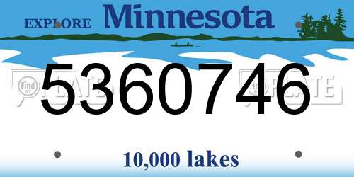 5360746 Minnesota License Plate