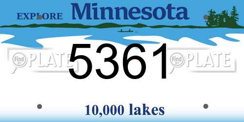 5361 Minnesota License Plate