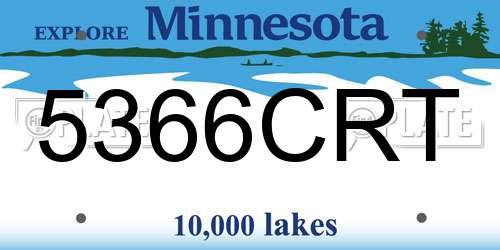 5366CRT Minnesota License Plate