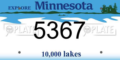 5367 Minnesota License Plate