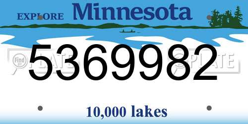 5369982 Minnesota License Plate