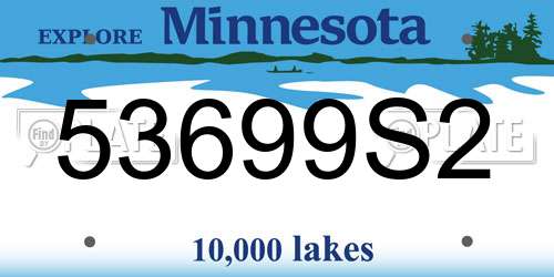 53699S2 Minnesota License Plate