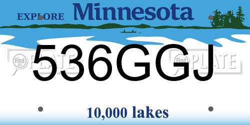 536GGJ Minnesota License Plate