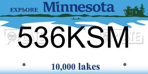 536KSM Minnesota License Plate