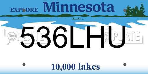 536LHU Minnesota License Plate