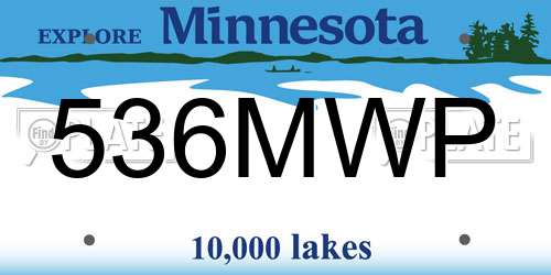 536MWP Minnesota License Plate