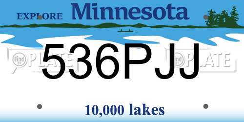 536PJJ Minnesota License Plate