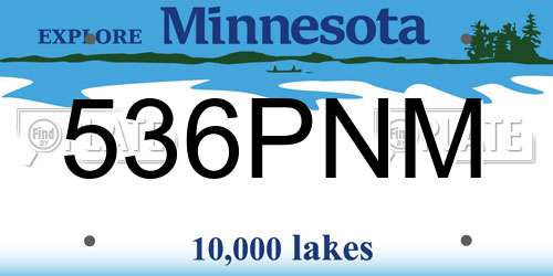 536PNM Minnesota License Plate