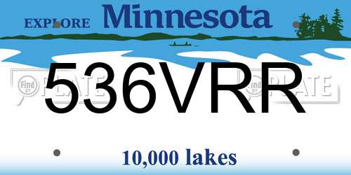 536VRR Minnesota License Plate