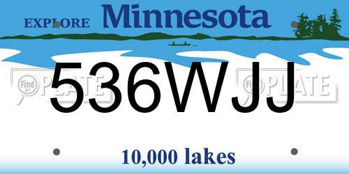 536WJJ Minnesota License Plate