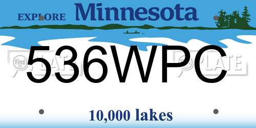 536WPC Minnesota License Plate