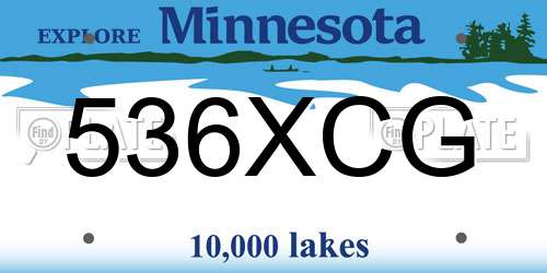 536XCG Minnesota License Plate
