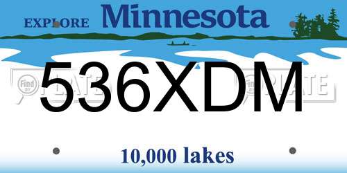 536XDM Minnesota License Plate