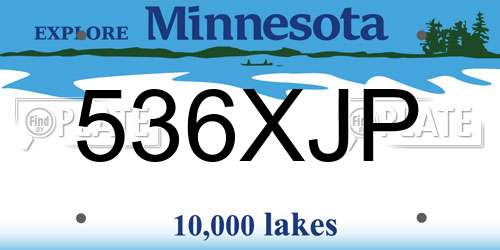 536XJP Minnesota License Plate