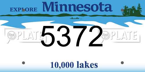 5372 Minnesota License Plate