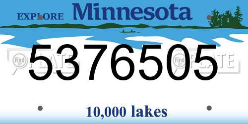 5376505 Minnesota License Plate