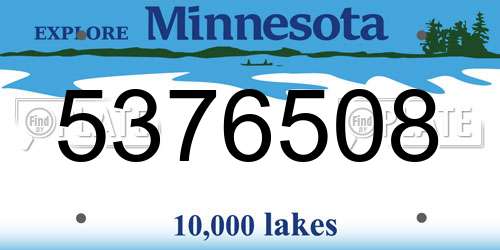 5376508 Minnesota License Plate