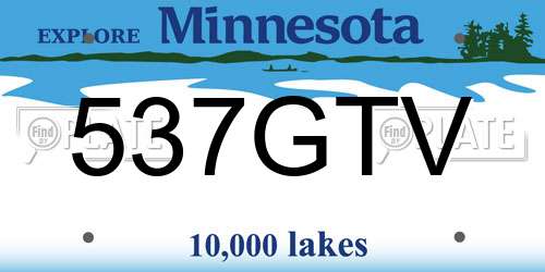 537GTV Minnesota License Plate