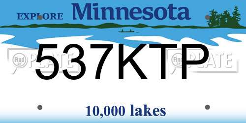 537KTP Minnesota License Plate