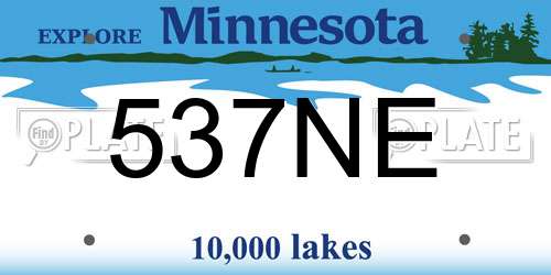 537NE Minnesota License Plate
