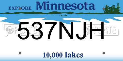 537NJH Minnesota License Plate