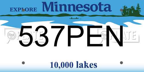 537PEN Minnesota License Plate