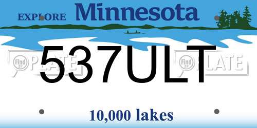 537ULT Minnesota License Plate
