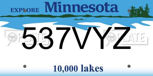 537VYZ Minnesota License Plate