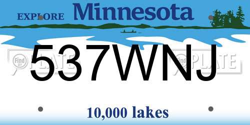 537WNJ Minnesota License Plate