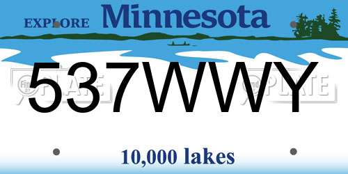 537WWY Minnesota License Plate