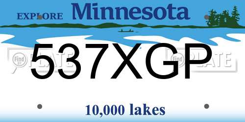 537XGP Minnesota License Plate