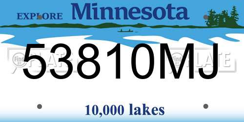 53810MJ Minnesota License Plate