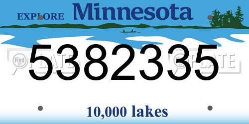 5382335 Minnesota License Plate