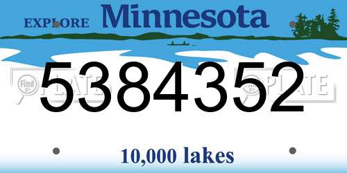5384352 Minnesota License Plate